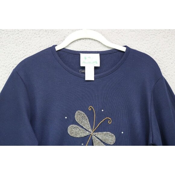 Quaker Factory 3/4 Sleeve Tunic Top-Small-Beaded Dragonfly - Picture 5 of 11